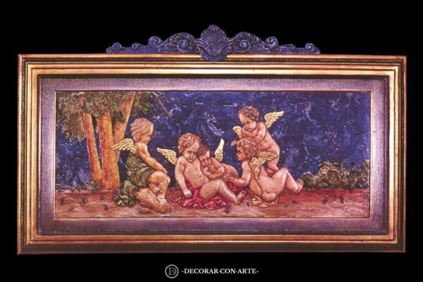 Bajorrelieve Amorcillos con Paloma Bas-relief "Amoretti with Dove"