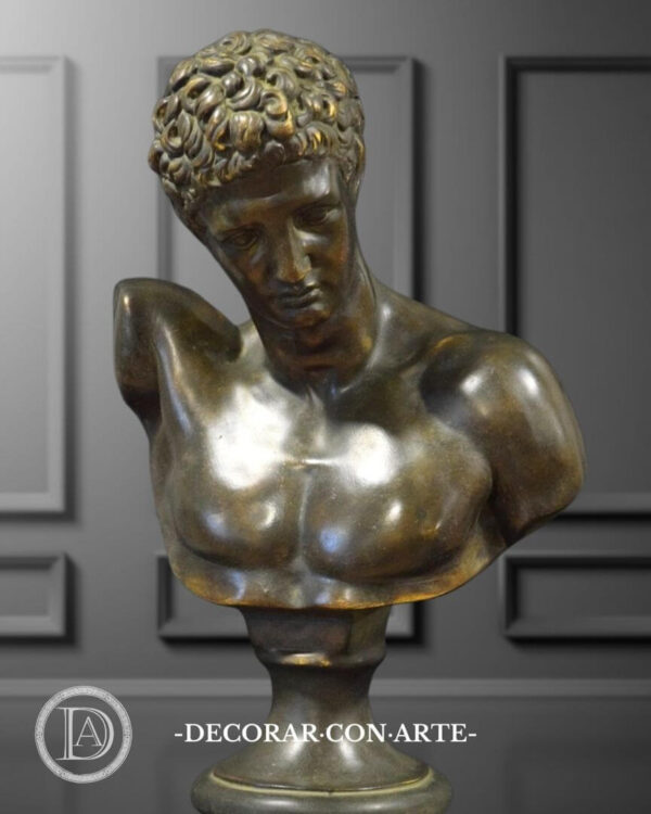 Busto de Hermes patinado en bronce