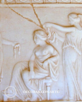 Relieve griego. Venus con espejo. 45 x 34 cm.