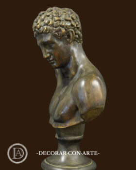 Busto de Hermes patinado en bronce