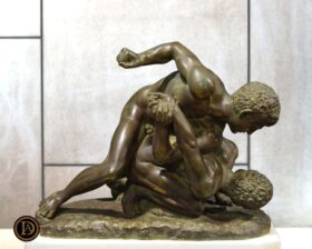 Luchadores de Pergamo-Pátina de bronce Lutteurs de Pergame-Patine de bronze