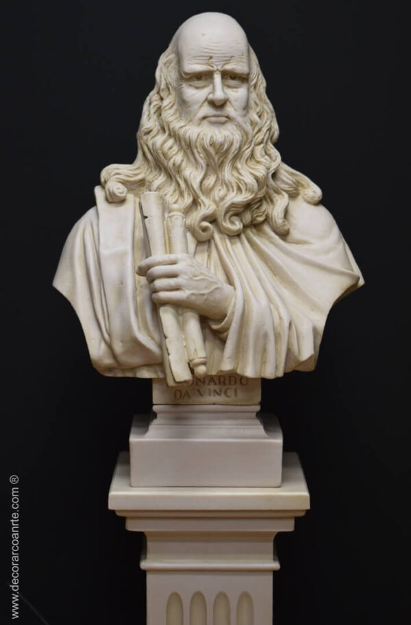 Busto de Leonardo Da Vinci en mármol
