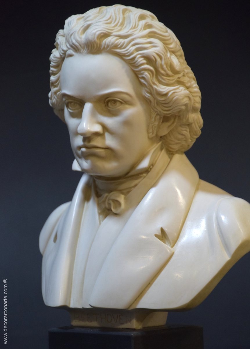 Busto di Beethoven Colore Bianco 24 cm 