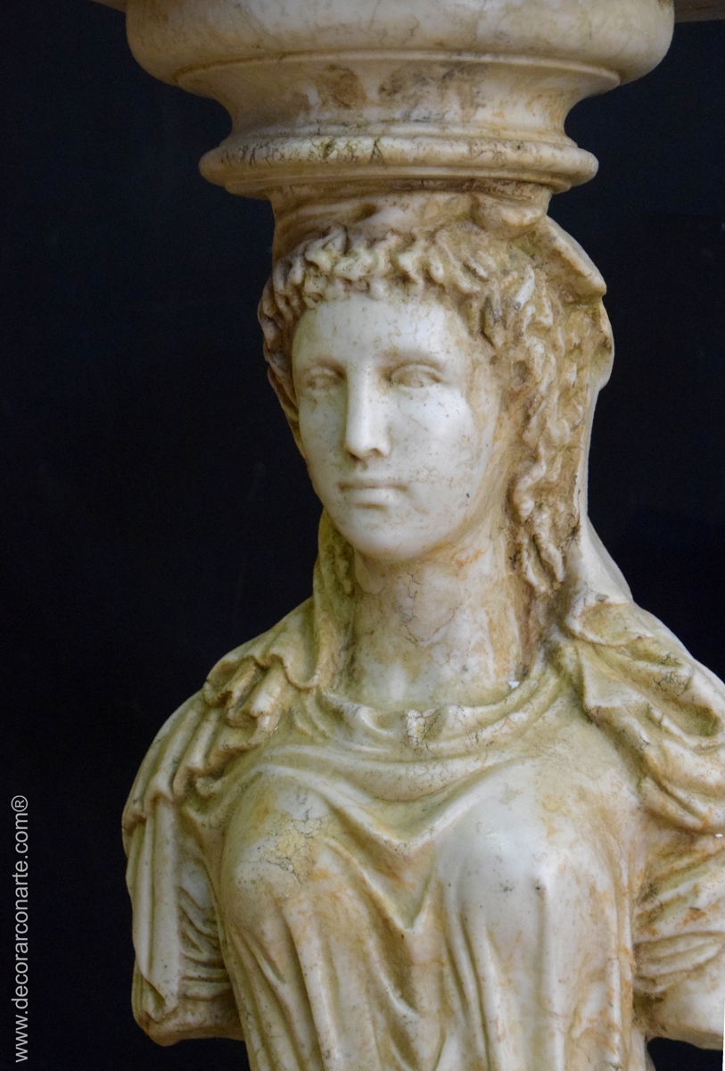 Galionsfigur Statue Kore Figur Gartenfigur Karyatide Atlant Säule 131cm St04-1-a 