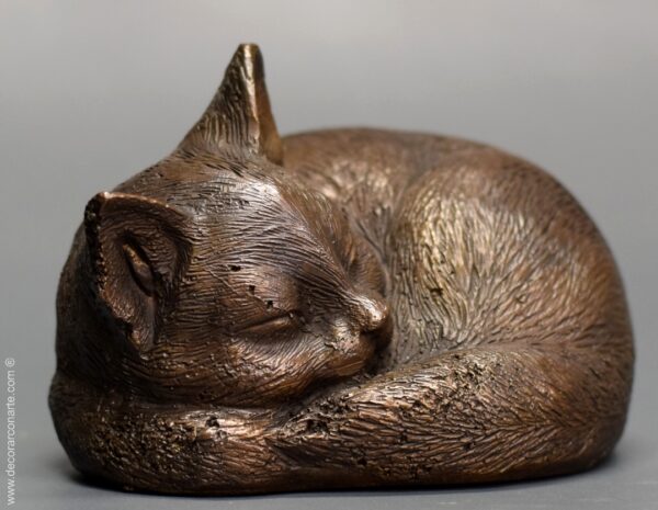 gato durmiendo bronce