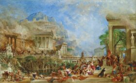 El saqueo de Corinto, 1870. Lienzo de Thomas Allom