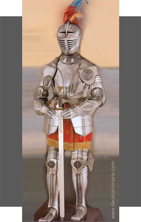 Armure médiévale, 16ème siècle. Gravé. Hauteur : 190cm