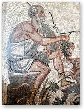 Mosaico. Don del vino. 100x70cm