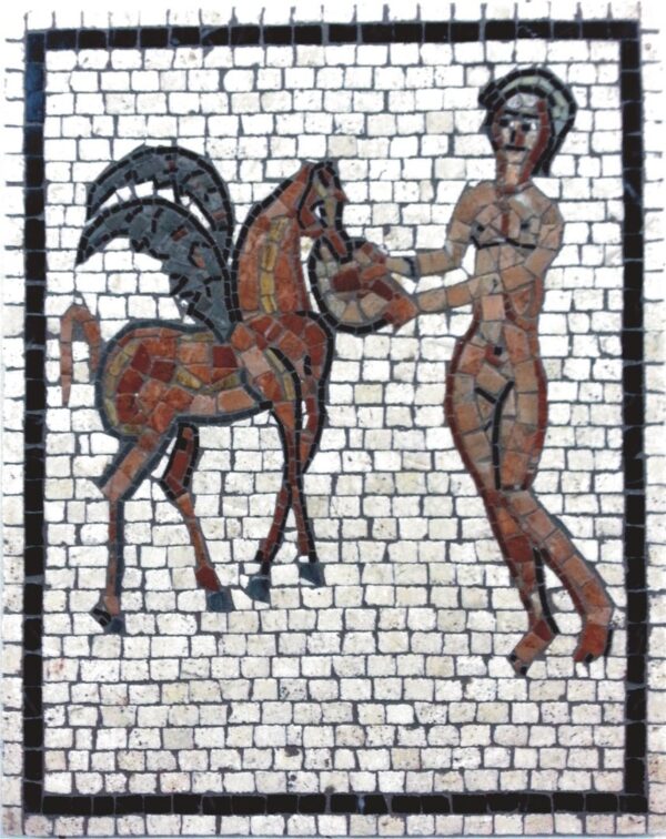 Mosaïque Ninfa et Pegasus. 32x25cm