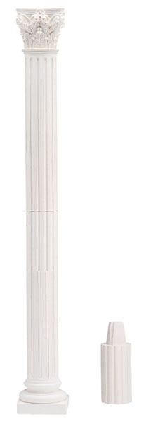 Wolkenstube columna decorativa blanca, columna blanca, pedestal, cornisa,  base, base de galería blanca, puesto de flores -  España