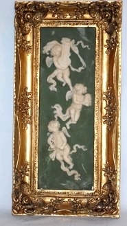 Relief in Rahmen. Engelchen. 58x28x5cm