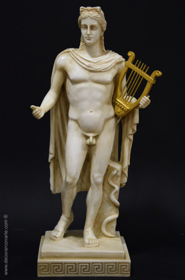 escultura decoración Apolo lira