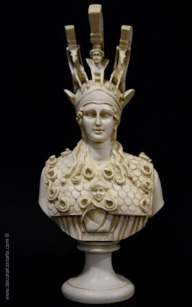 escultura decoración busto de Atenea Partenos