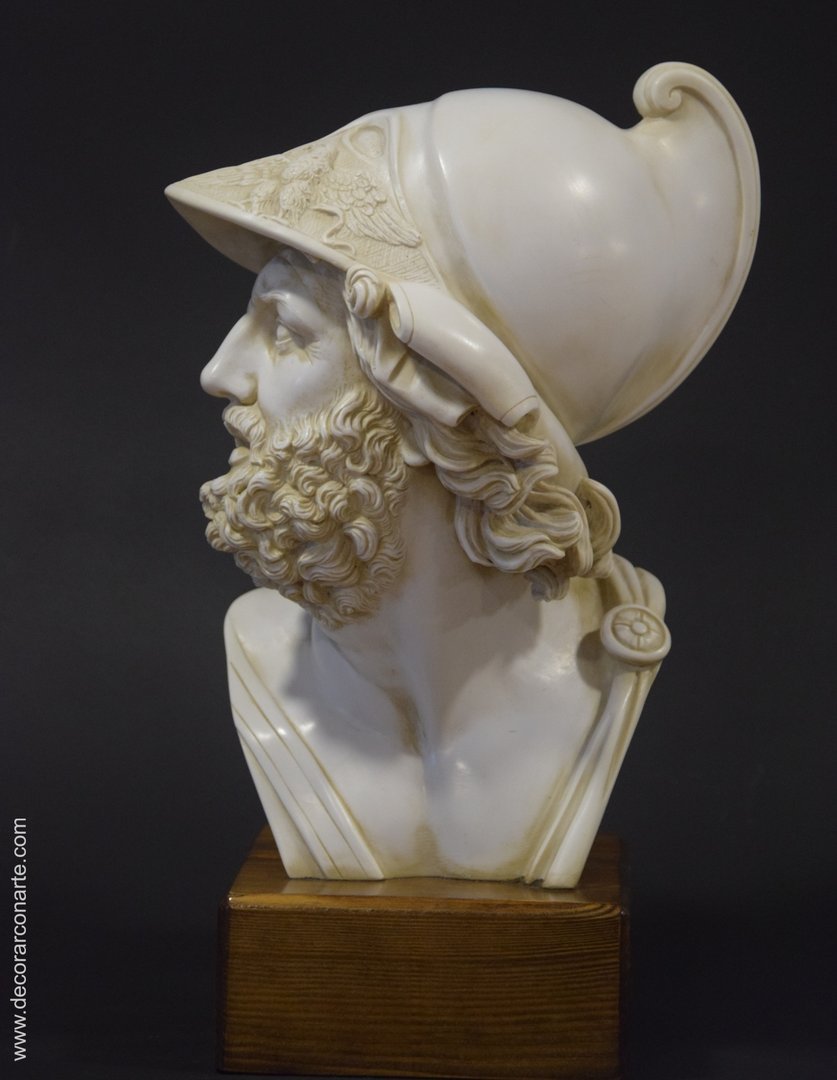 escultura decoración busto Menelao