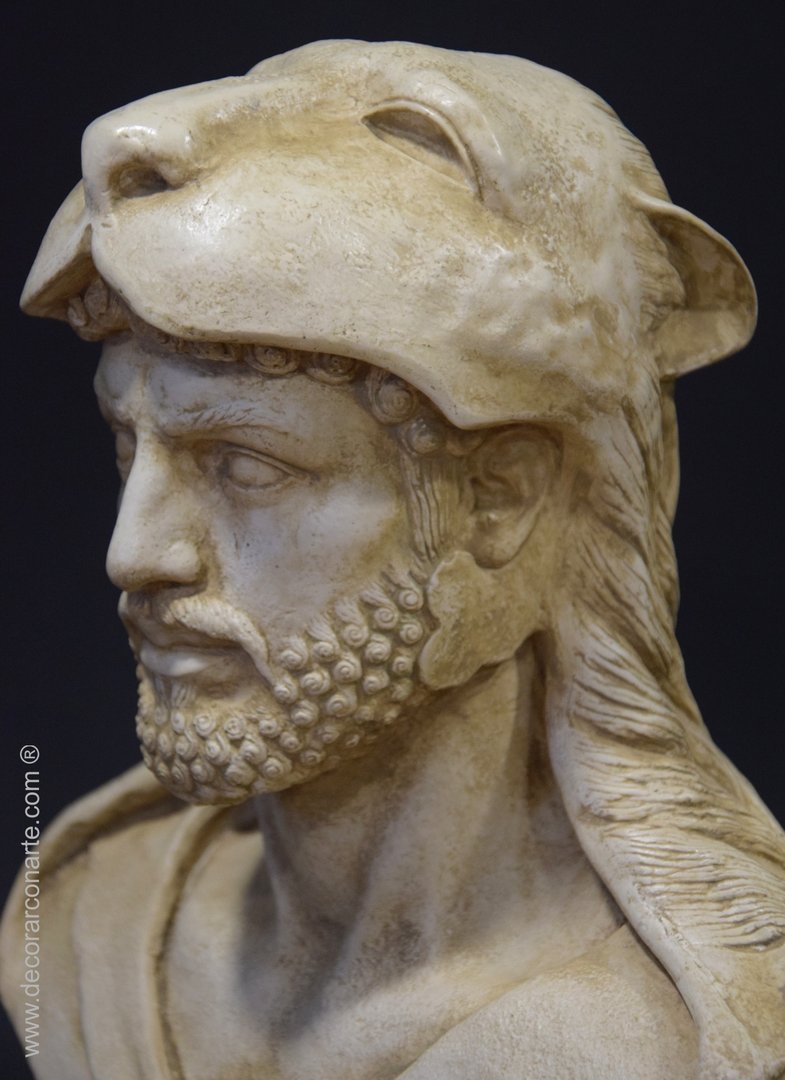escultura decoración busto Hércules
