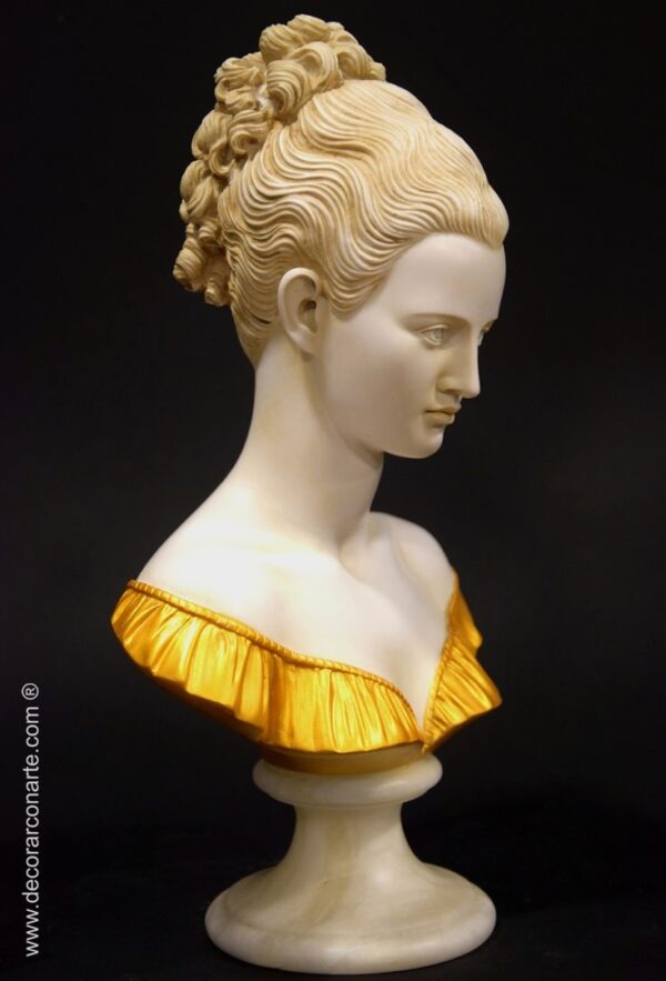 escultura decoración busto mujer