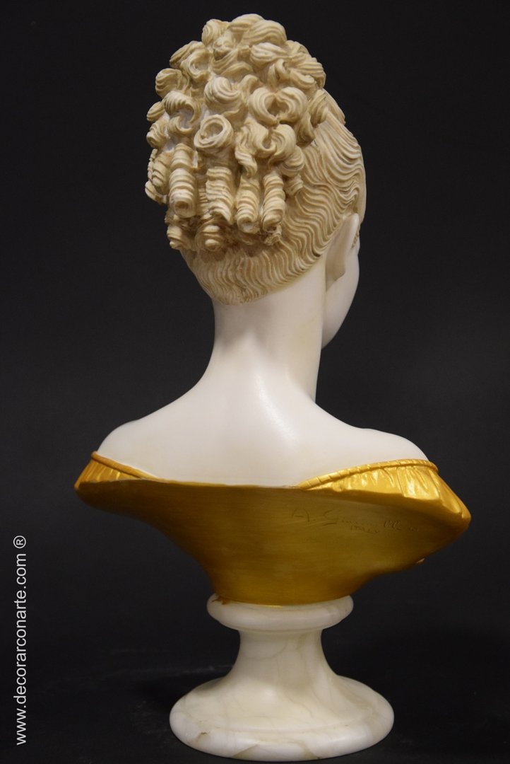 escultura decoración busto mujer