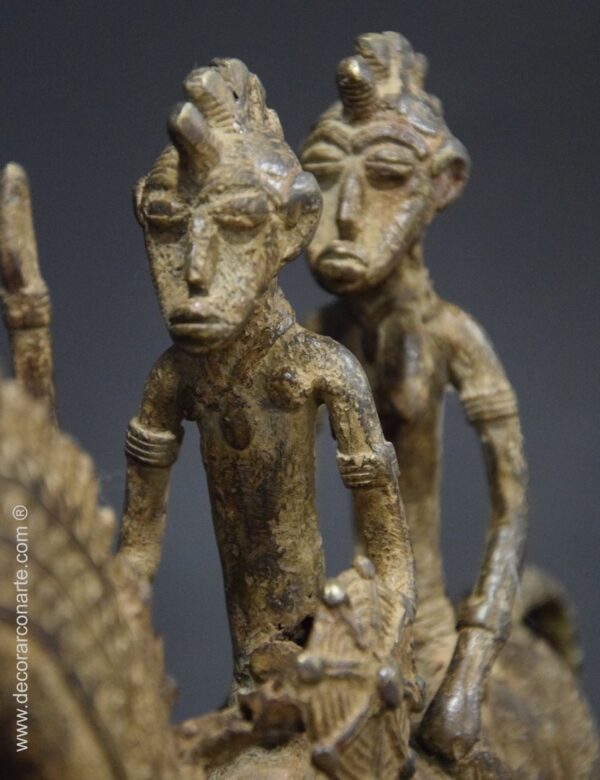 figura decorativa arte africano caballo guerreros