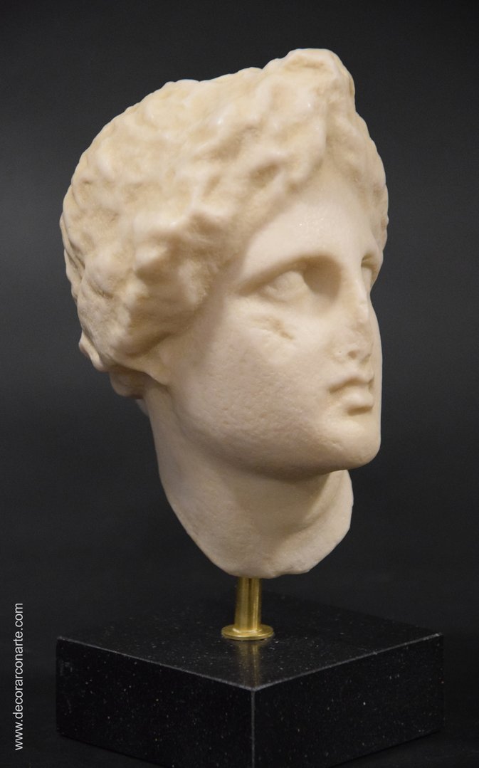 figura decorativa cabeza Apolo