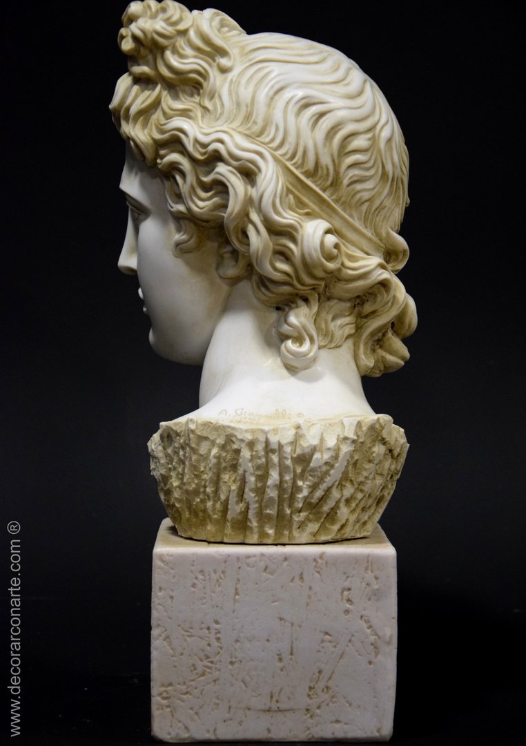 figura decorativa cabeza Apolo Belvedere