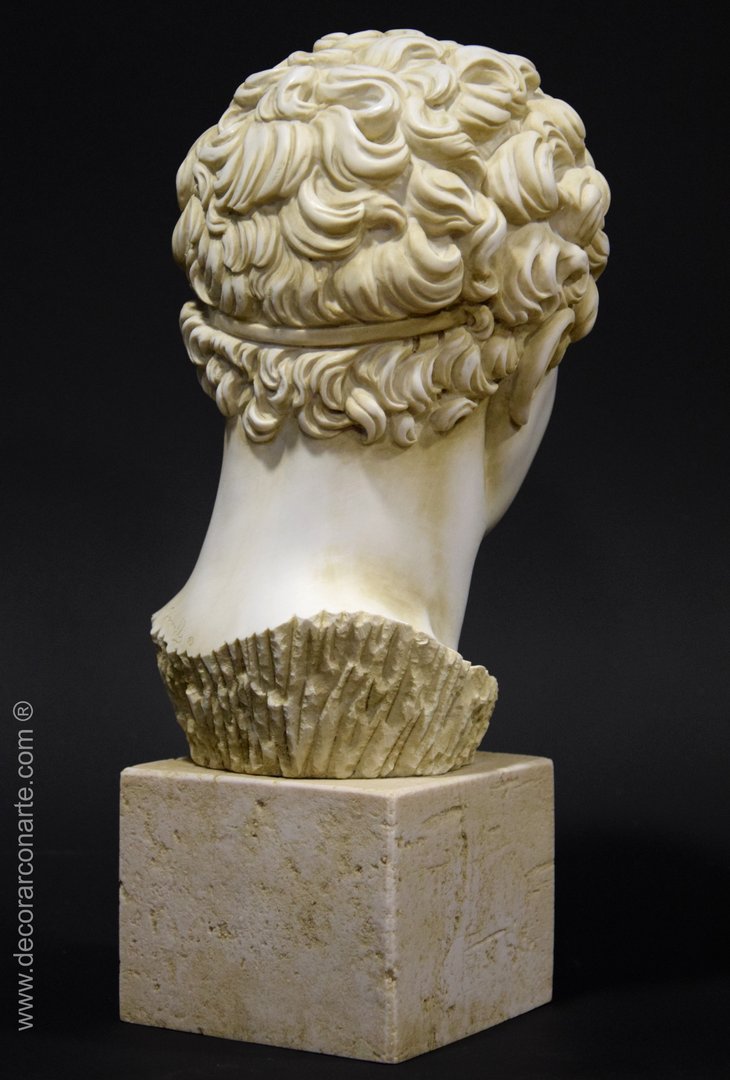 escultura decoración cabeza Hermes