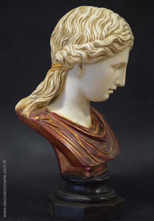 escultura decoración busto dama romana