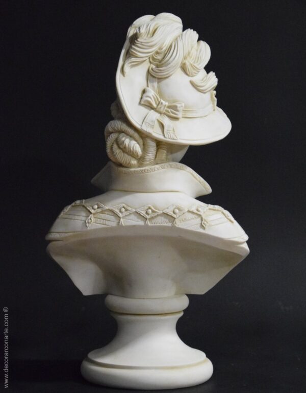 escultura decoración busto dama barroca