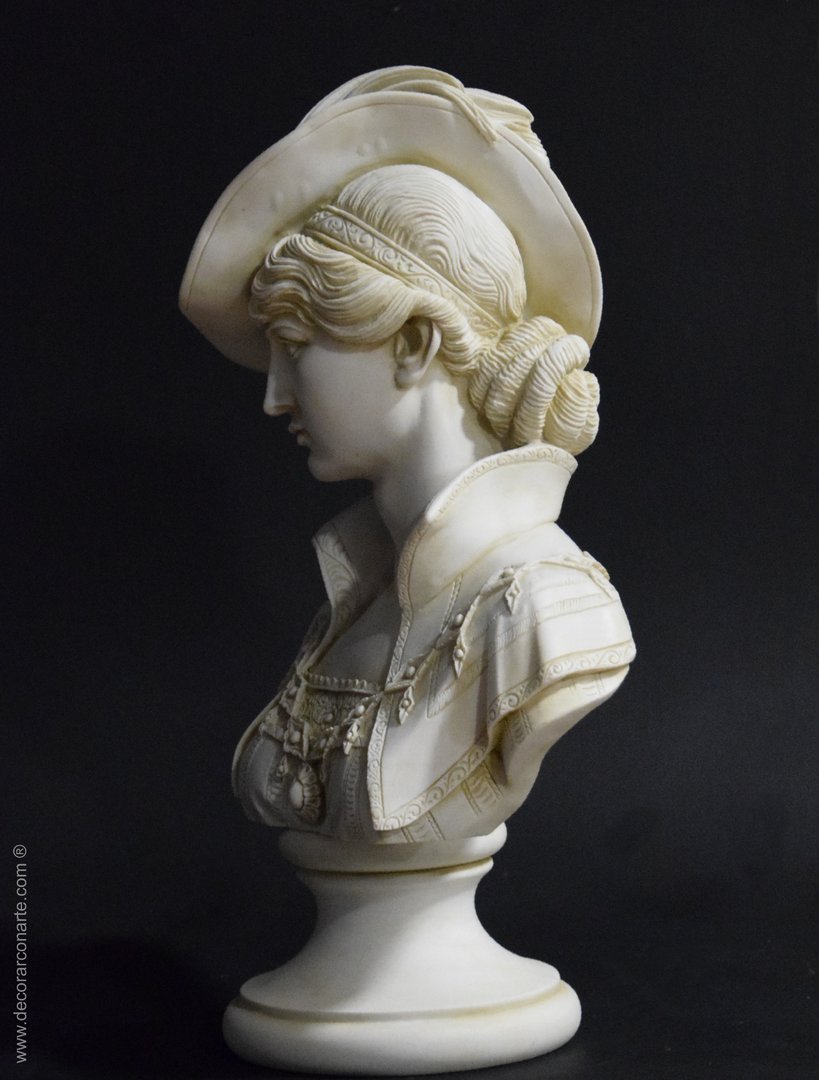 escultura decoración dama barroca