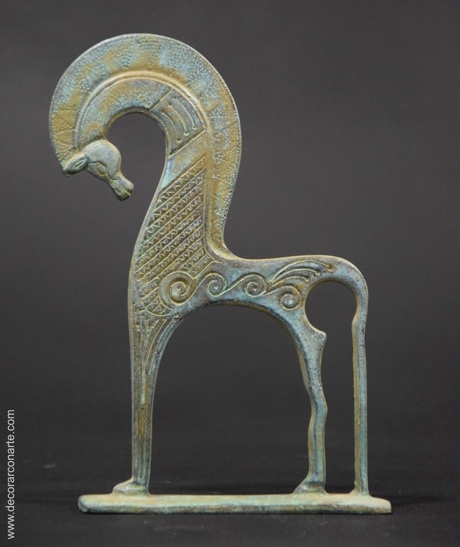 Tipo grec scultura-Greco-cavallo geometrico-Museo replica personaggio gre02 