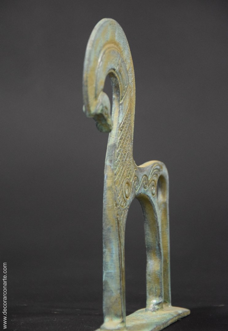 figura decorativa caballo griego bronce