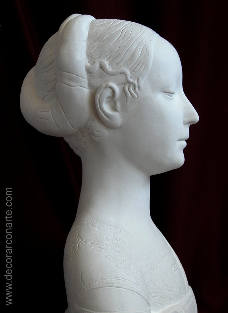 figura decorativa dama renacentista busto
