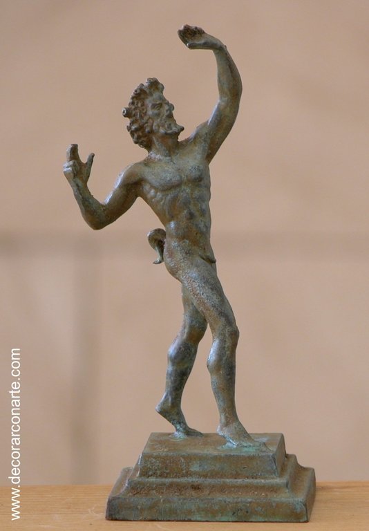 figura decorativa fauno Pompeya bronce