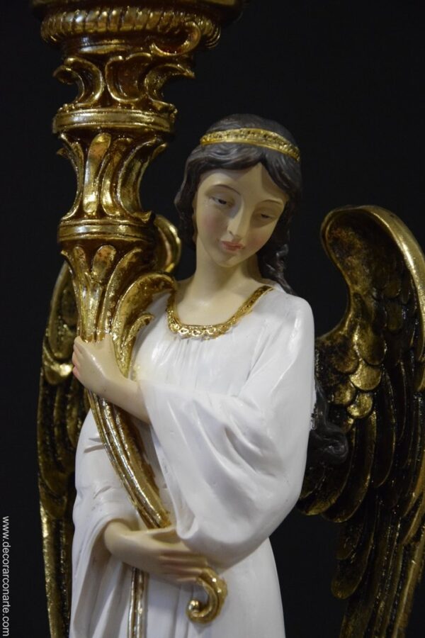 figura decorativa candelabros ángeles