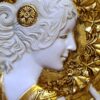 relieve dorado art nouveau mujer