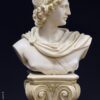 figura decorativa busto Apolo columna