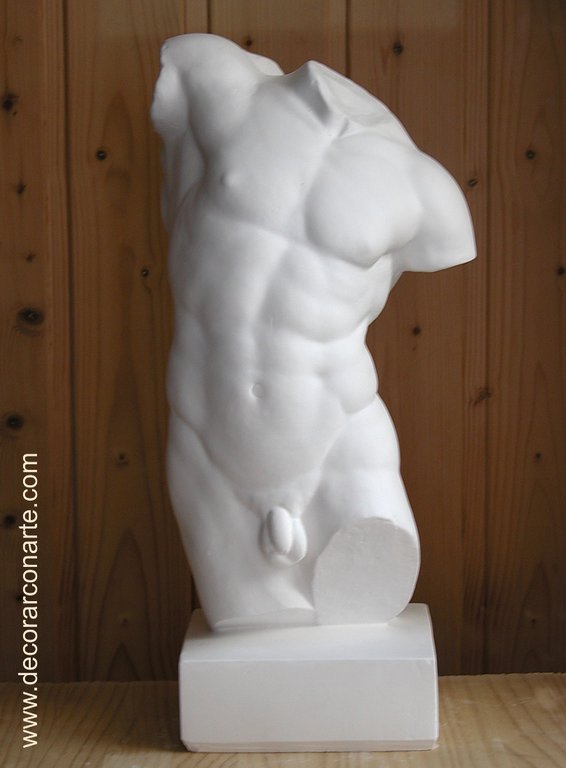 figura decorativa torso Hercules escayola