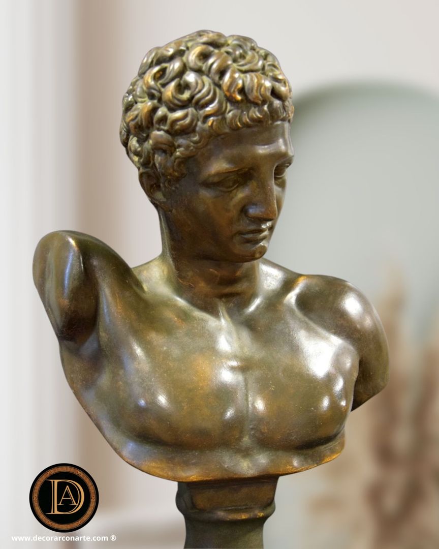 Patinated bust of Hermes. 52 x 35 x 20 cm.