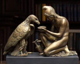 Escultura Ganímedes con águila
