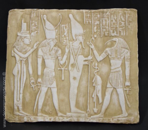 relieve dioses egipcios Isis Horus Osiris Thot