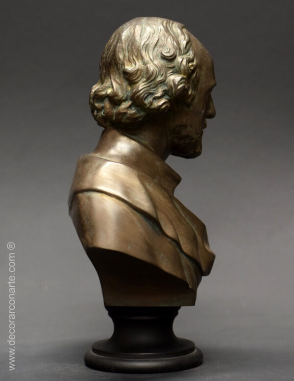 Busto de William Shakespeare en bronce