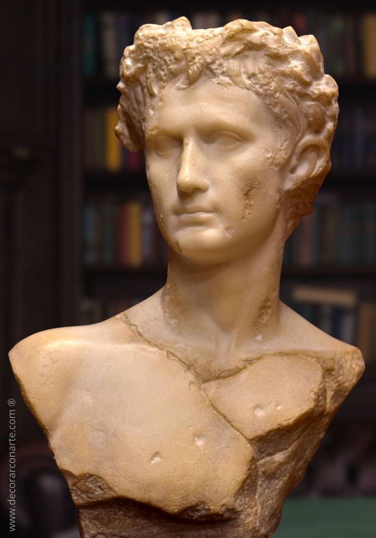 Bust of Caesar Augustus. 62 cm.