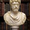 Marco Aurelio-Base redonda Marco Aurelio- Busto basamento rotondo