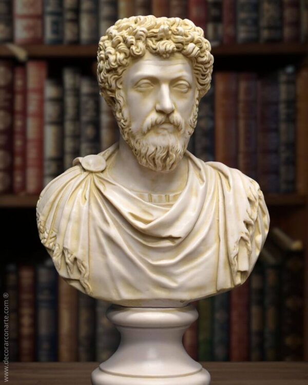 Marco Aurelio-Base redonda Marco Aurelio- Busto basamento rotondo